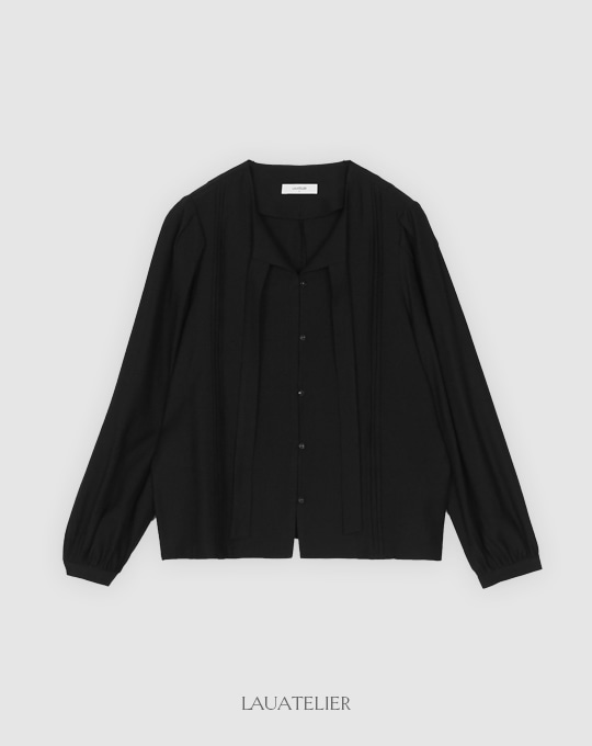 [LAUATELIER] Simone tie blouse (Black)
