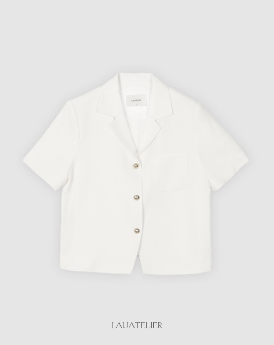 [LAUATELIER] Kai linen short jacket (Ivory)