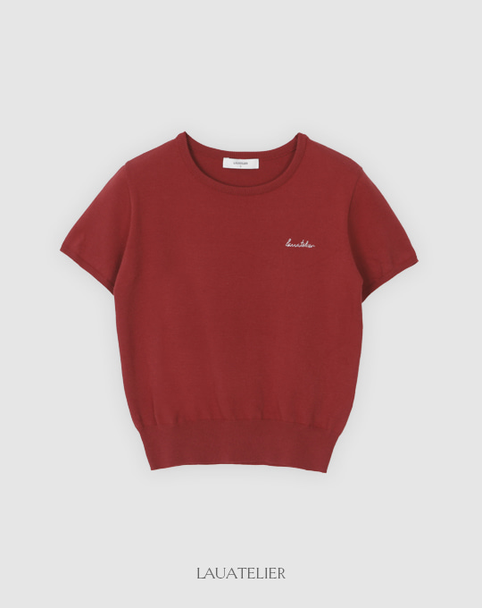 [LAUATELIER] Summer washable logo knit (Red)