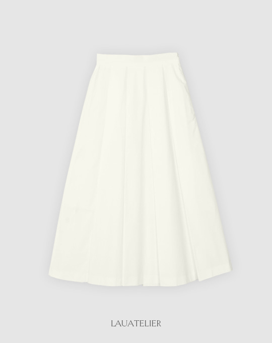 [LAUATELIER] Mijo pleats long skirt (Ivory)