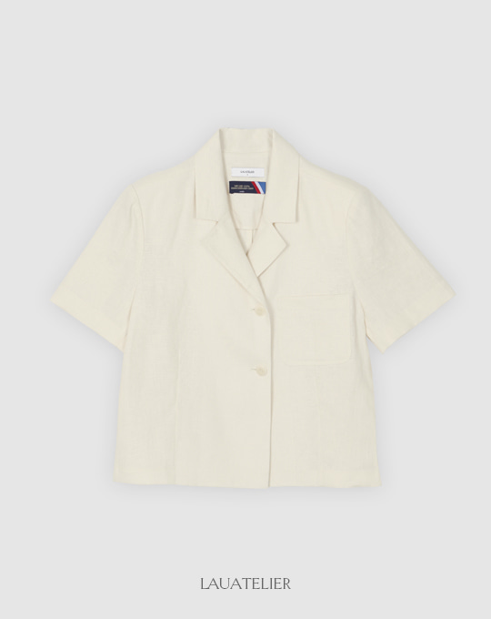 [LAUATELIER] French linen short jacket (Cream)