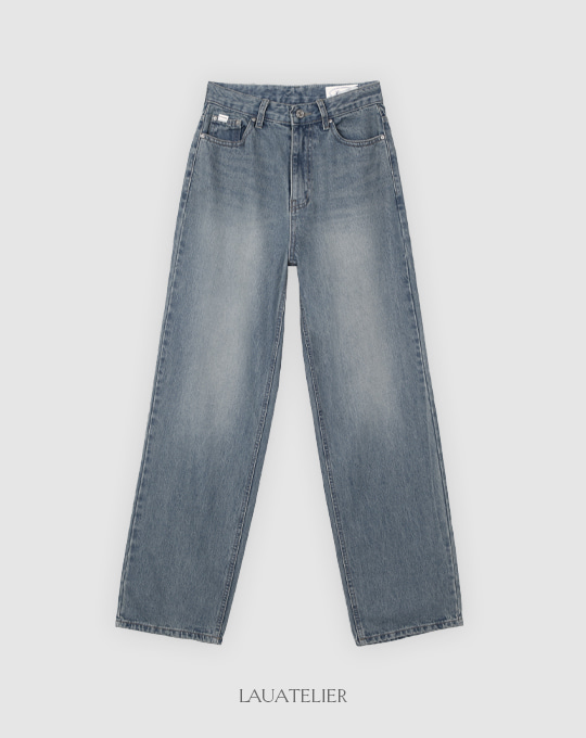 [LAUATELIER] Vintage wide denim pants (Medium blue)