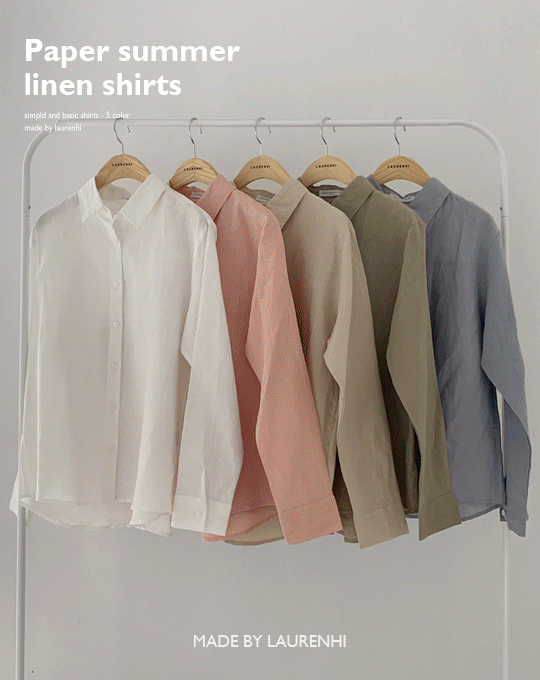 [6천장 돌파][Made Lauren]페이퍼 린넨 셔츠 - 5 color