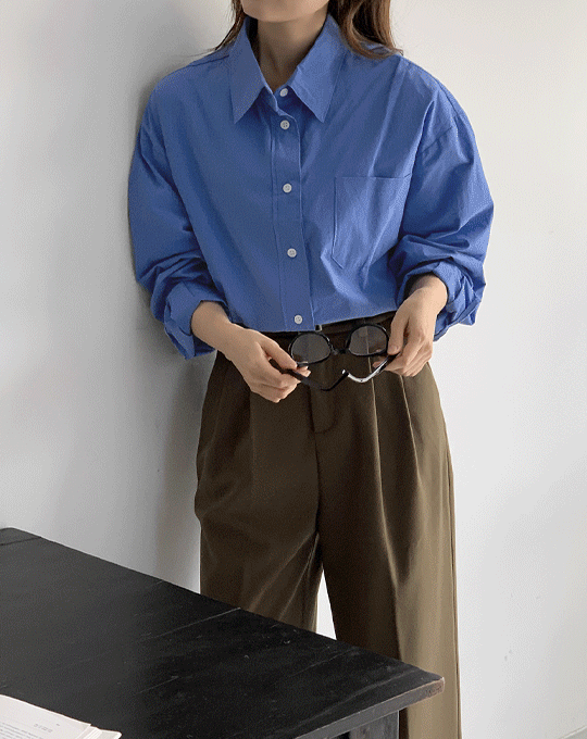 페킨 피치 루즈핏 코튼 셔츠 - 4 color